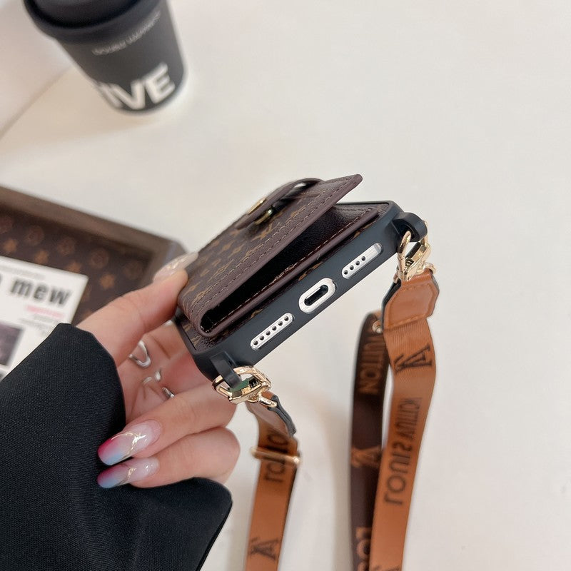 Custodia per iPhone a tracolla con borsa per carte Lou