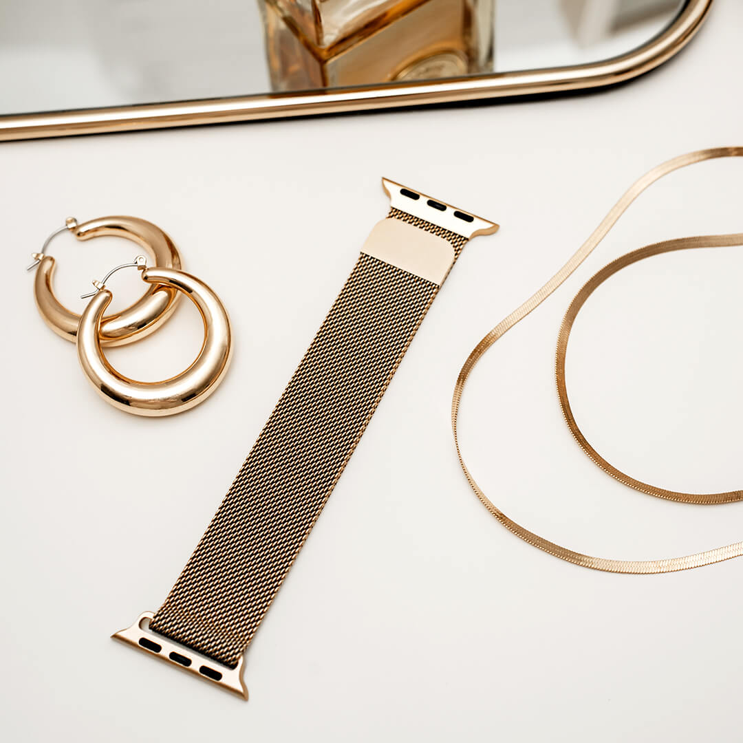 Bracelet Apple Watch à boucle milanaise - Or vintage