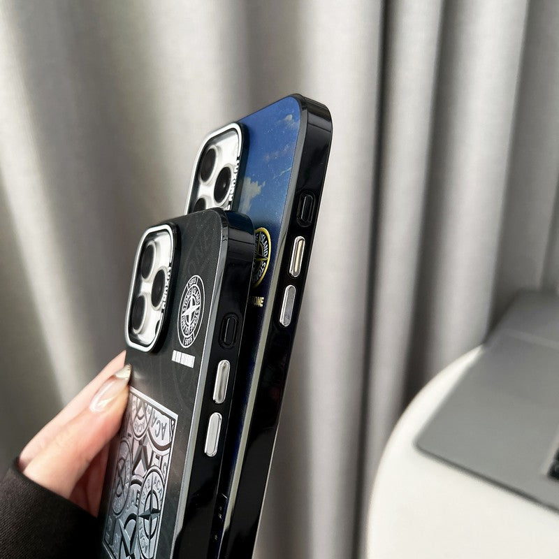 Kamenné černé a modré pouzdro na iPhone