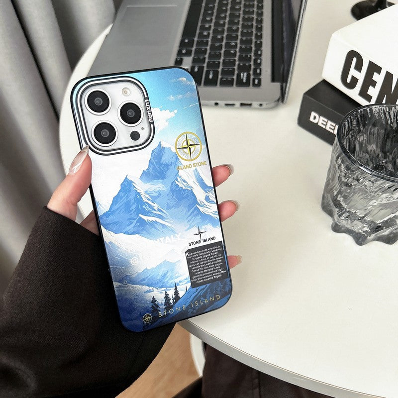 Kamenné černé a modré pouzdro na iPhone