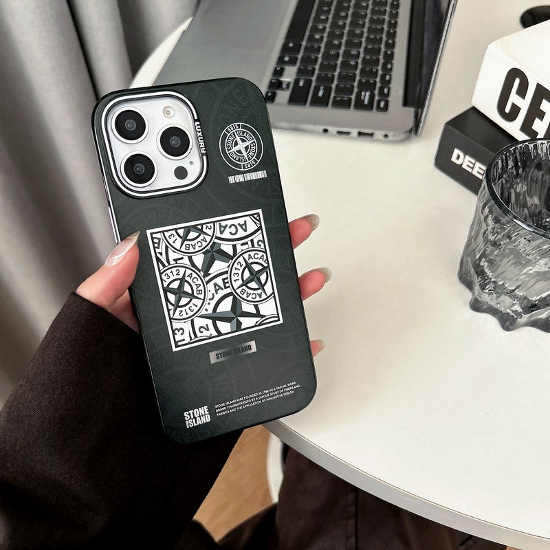 Kamenné černé a modré pouzdro na iPhone