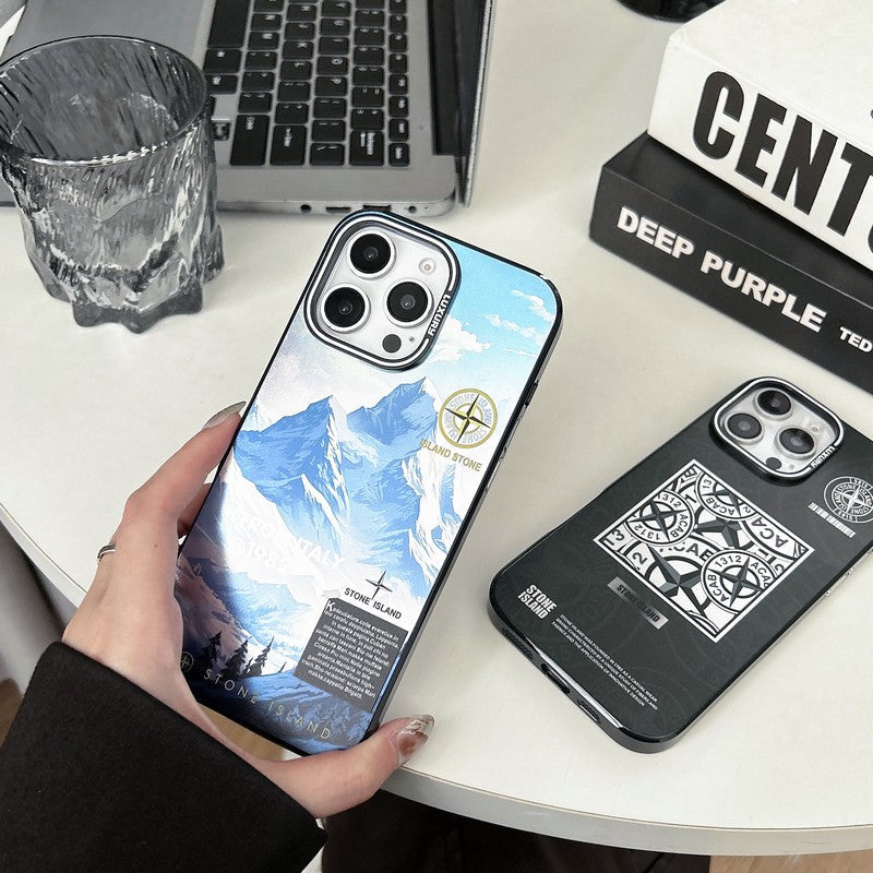 Kamenné černé a modré pouzdro na iPhone