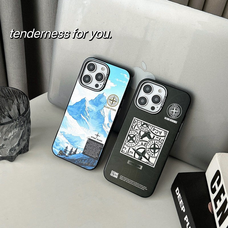Kamenné černé a modré pouzdro na iPhone