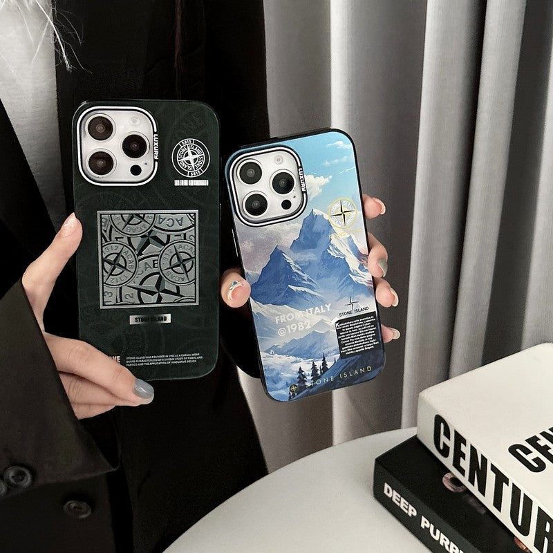 Kamenné černé a modré pouzdro na iPhone