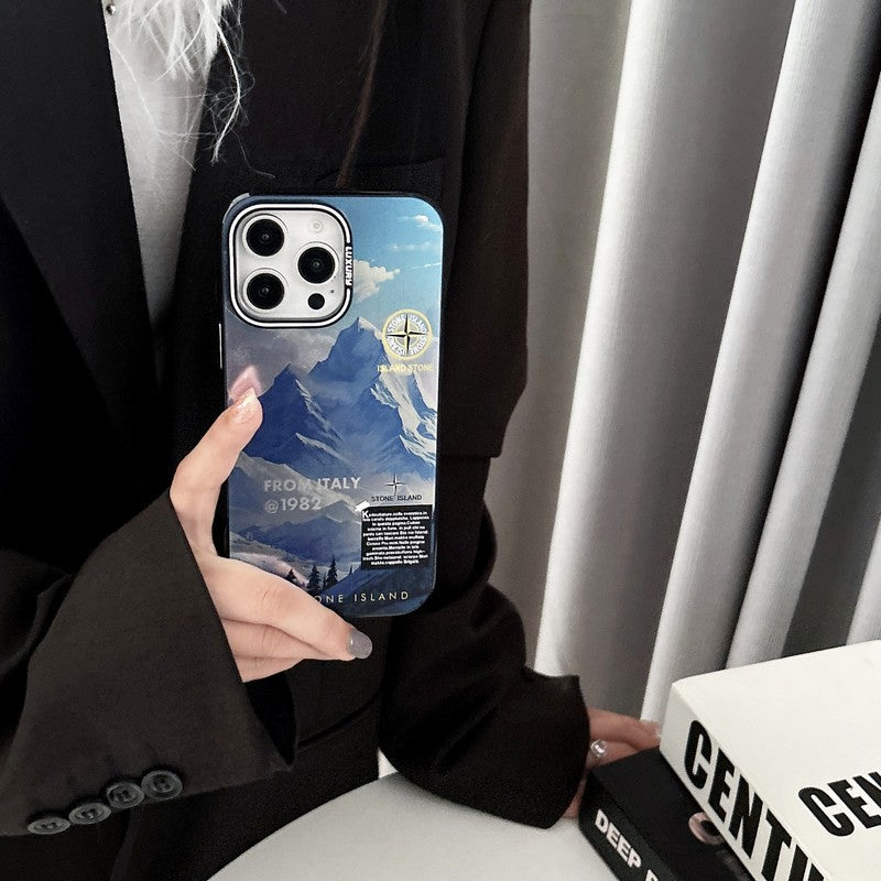 Kamenné černé a modré pouzdro na iPhone