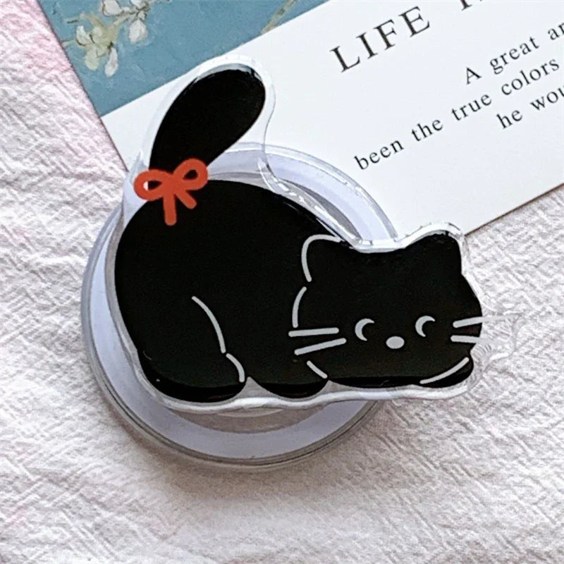 Cute Black Cat For Magsafe Magnetic Phone Griptok Phone Holder Stand