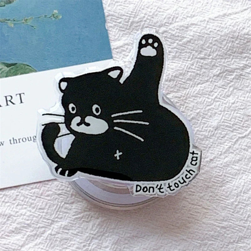 Cute Black Cat For Magsafe Magnetic Phone Griptok Phone Holder Stand