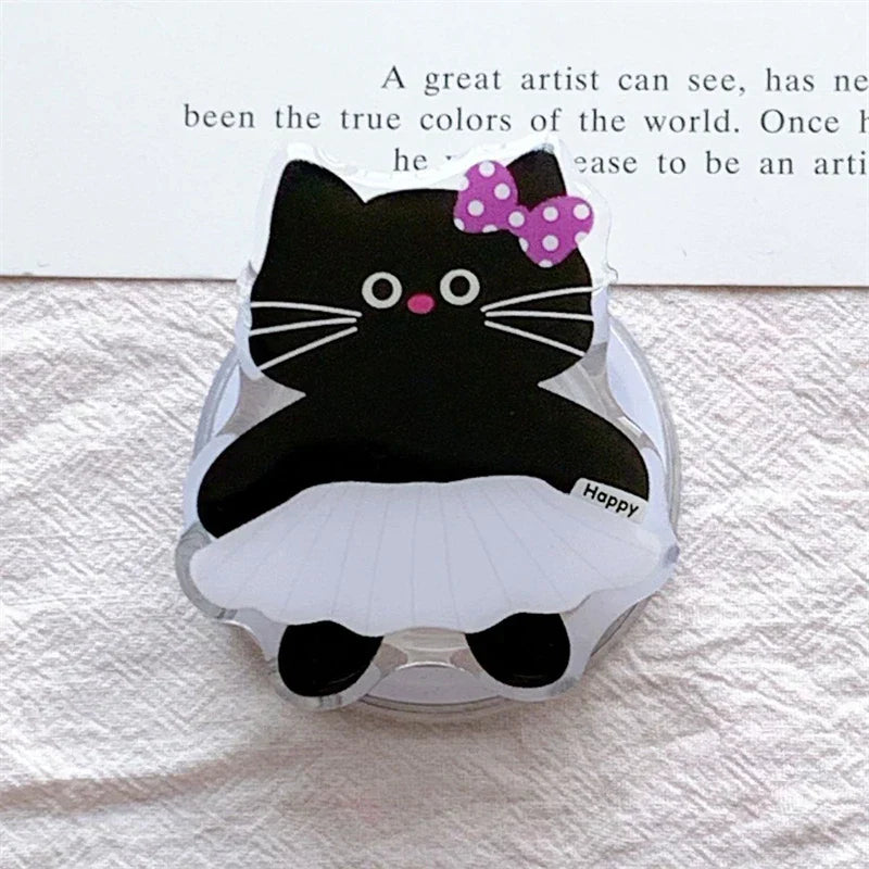Cute Black Cat For Magsafe Magnetic Phone Griptok Phone Holder Stand