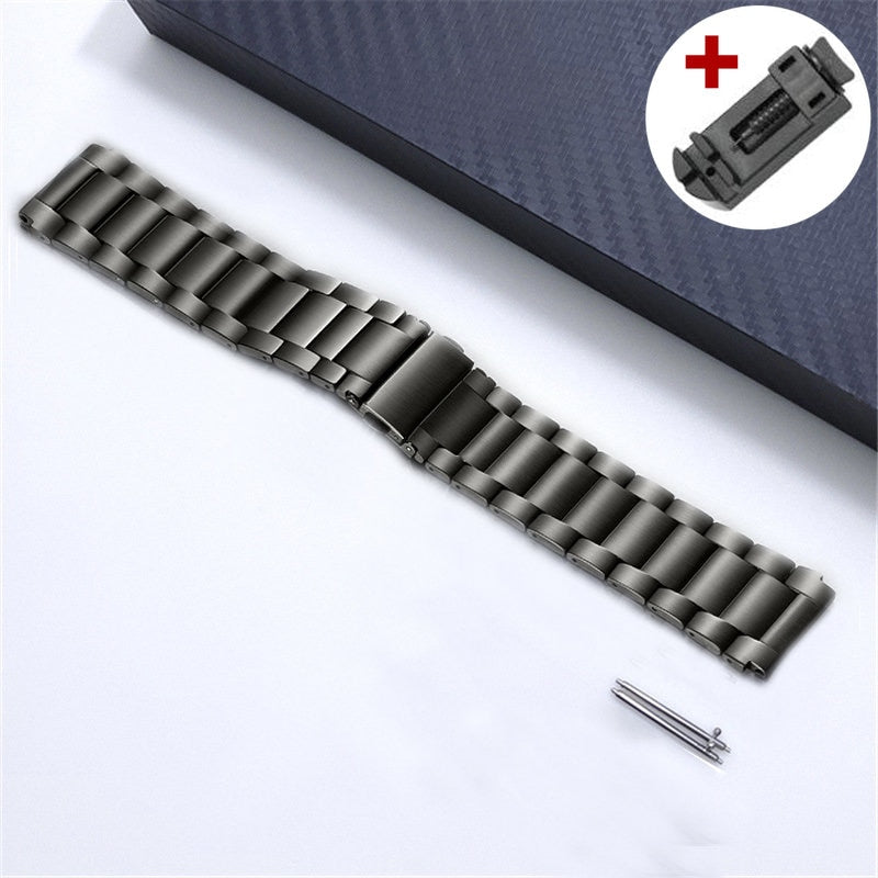 Zilveren titanium horlogeband