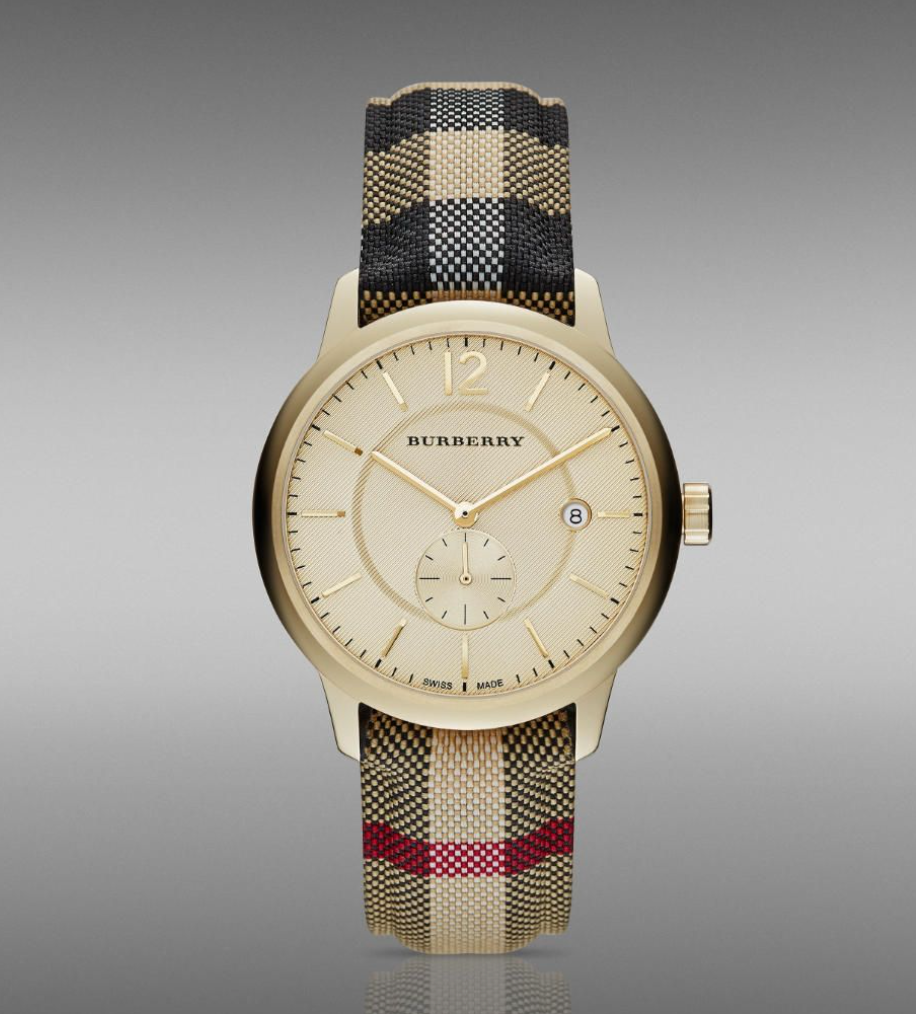 Burberry Herrenuhr mit klassischem Horseferry-Karomuster, 40 mm