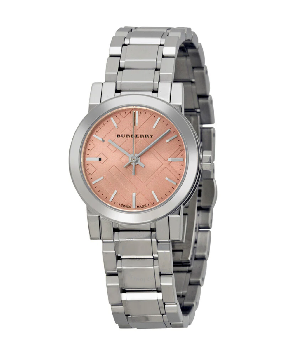 Burberry dames roze zilver 26 mm horloge