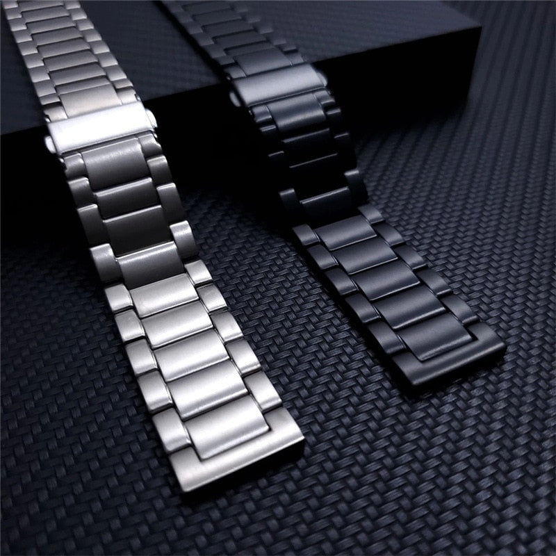 Zilveren titanium horlogeband