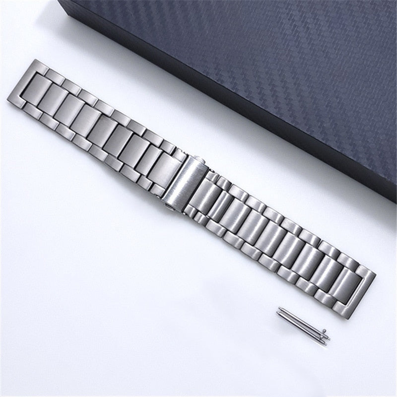 Zilveren titanium horlogeband
