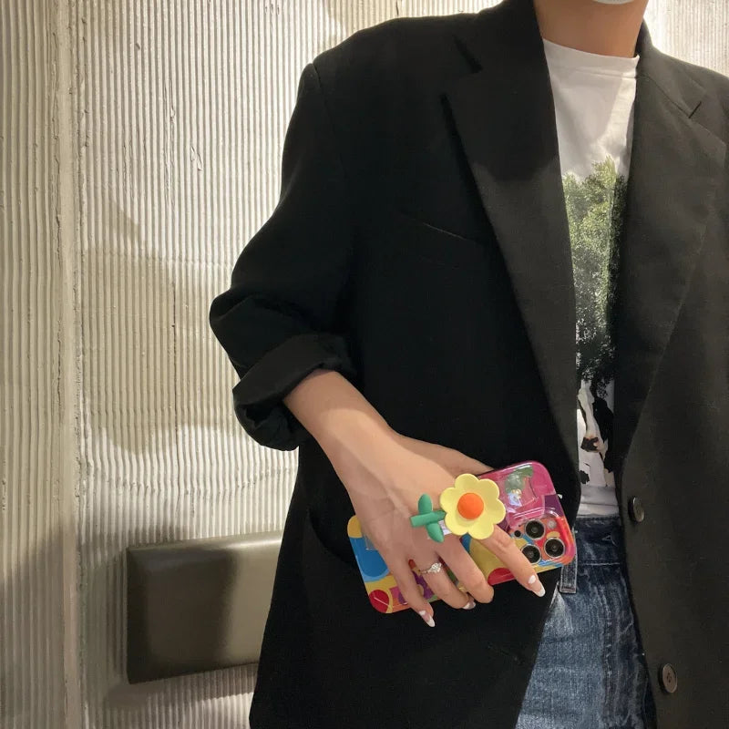 Λουλούδι με κορδόνι για λαιμό Θήκη σιλικόνης για iPhone