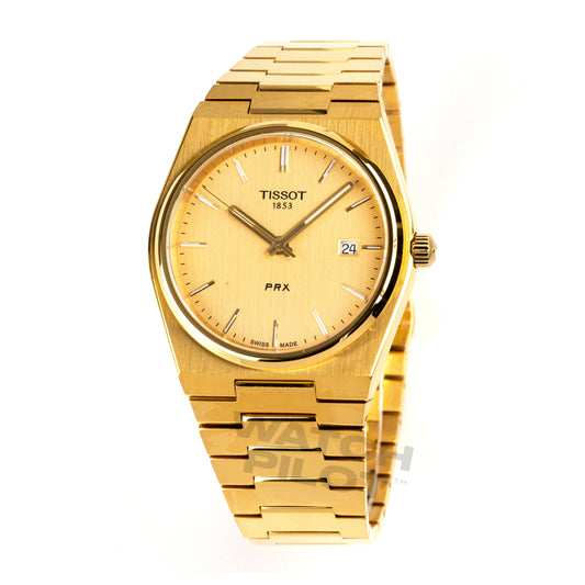 티쏘 PRX 40mm 남성용 골드 시계