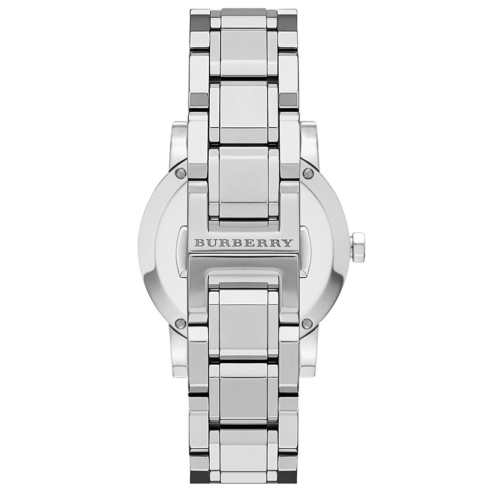 Burberry 34 mm sølv diamantur til kvinder
