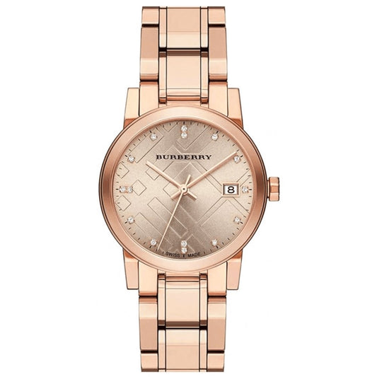 バーバリー レディース ダイヤモンド ローズゴールド 34mm 腕時計