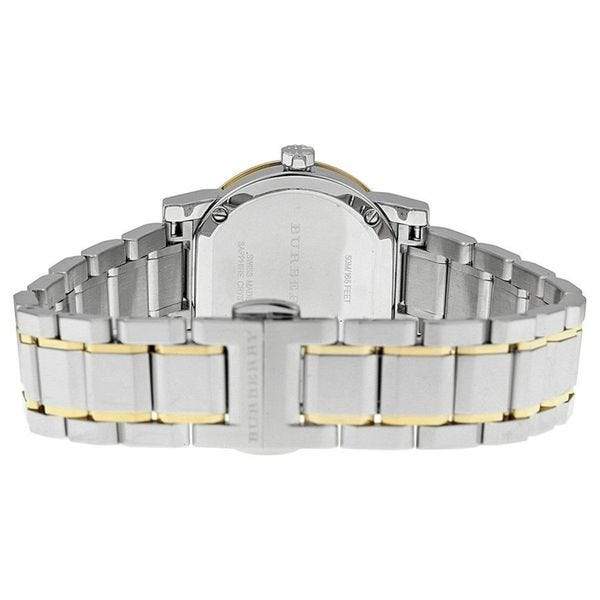 Burberry, hvid urskive, tofarvet 26 mm ur til kvinder