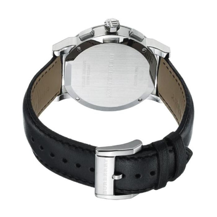 バーバリー メンズ シティ メンズ ブラック クロノグラフ シルバー 42mm 腕時計