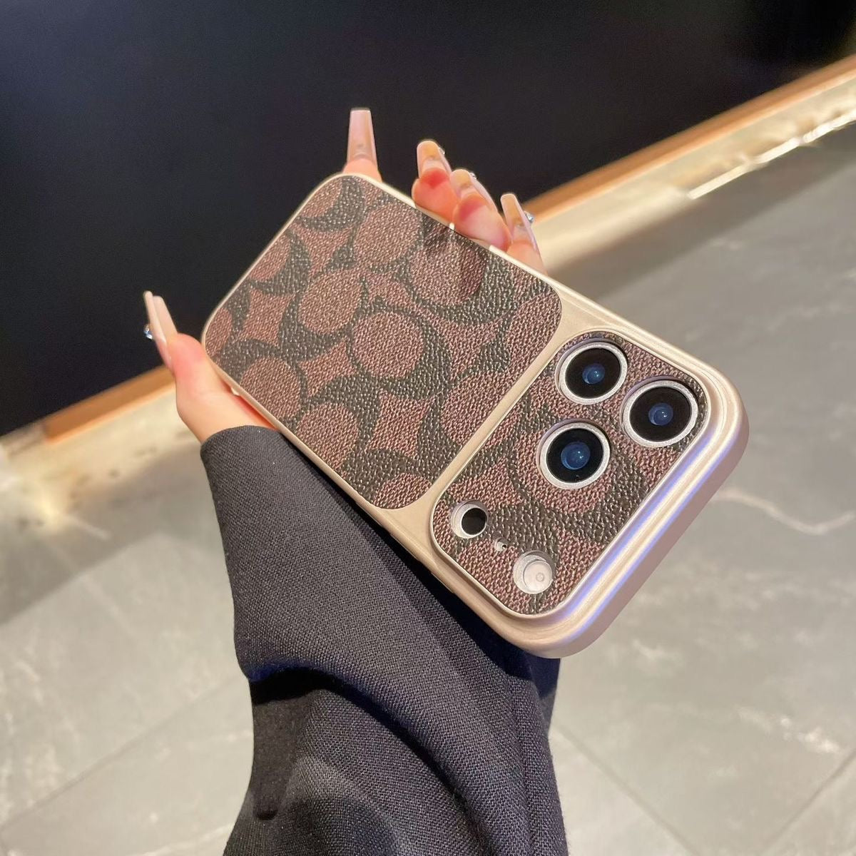 Premium skinnmønster telefonveske