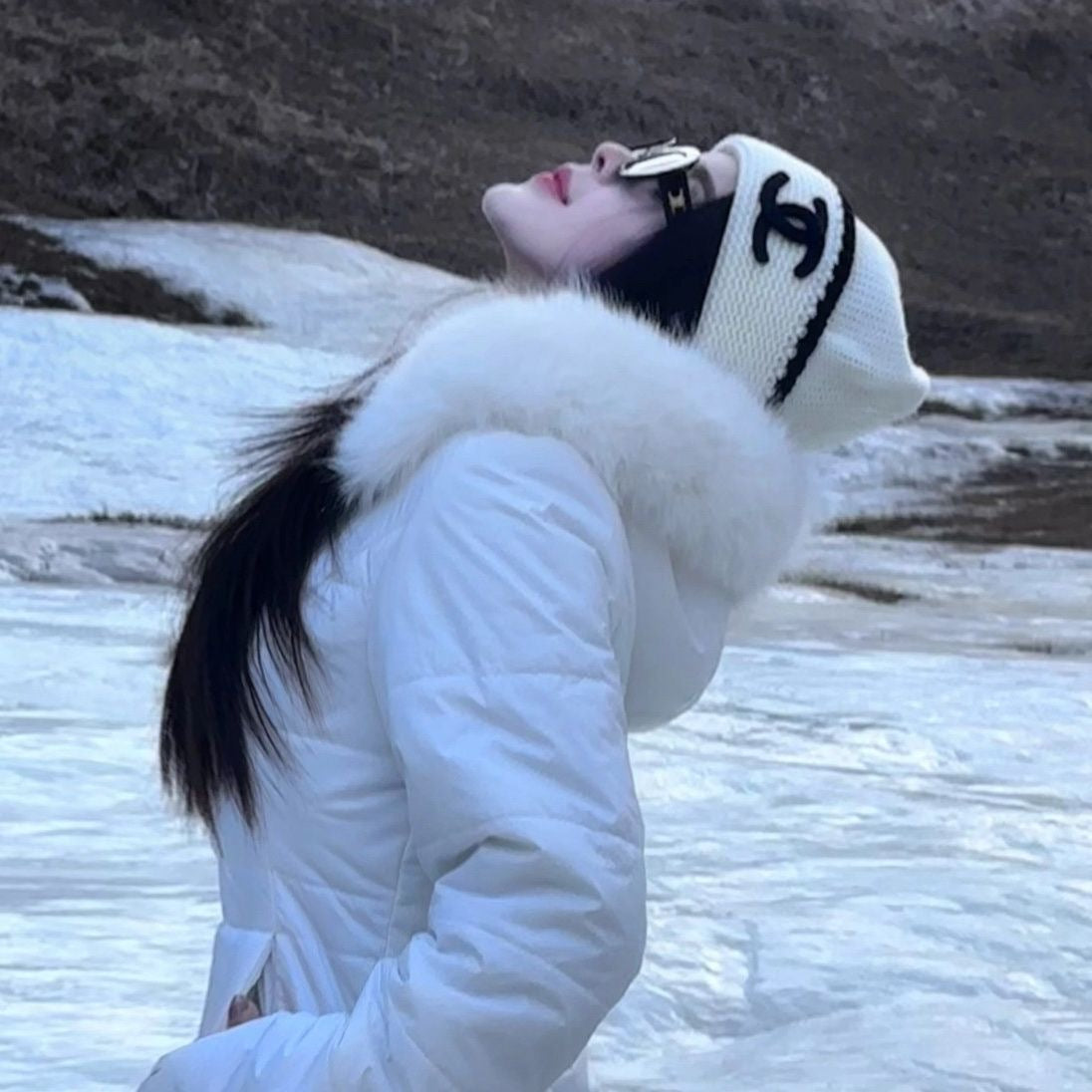 黑白雙色針織帽