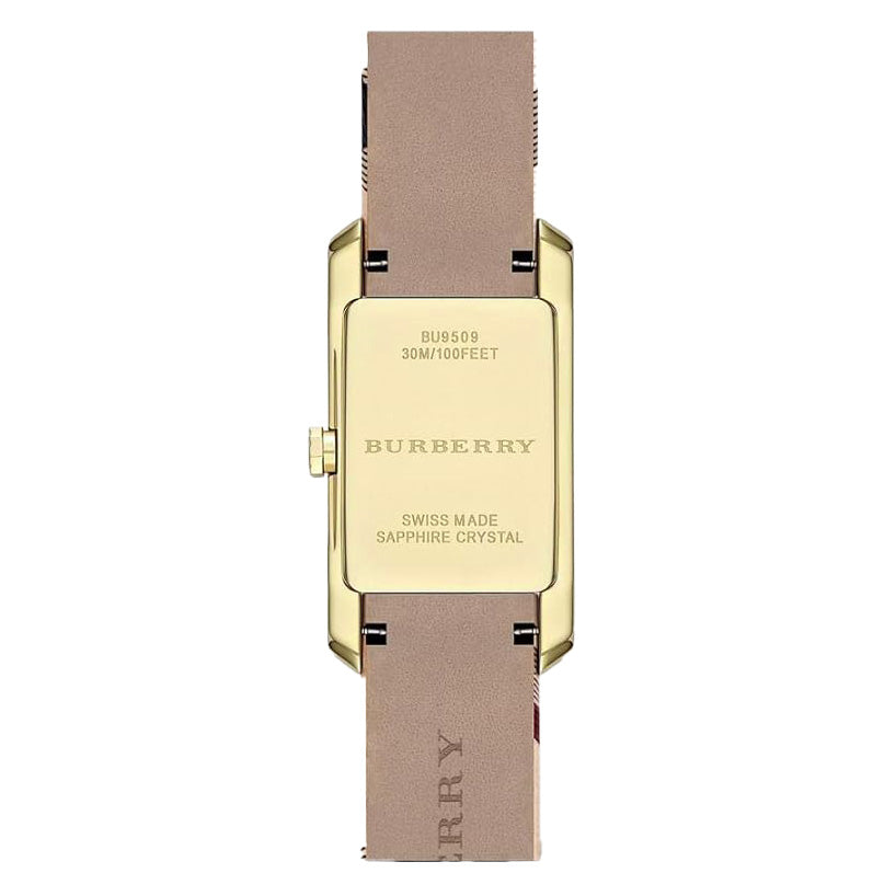 Burberry Damenuhr „The Pioneer“ mit Karomuster aus Gelbgold