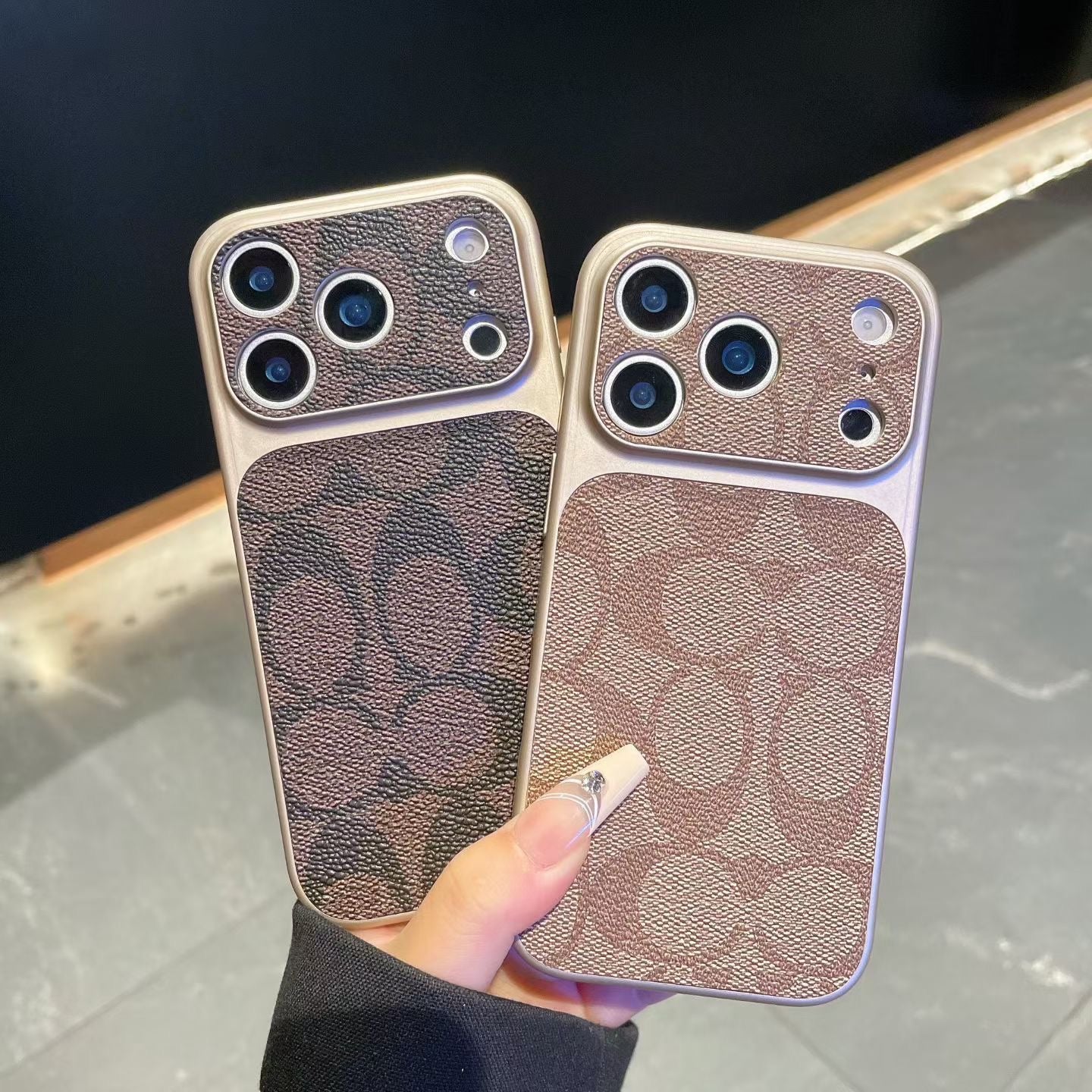 Premium skinnmønster telefonveske