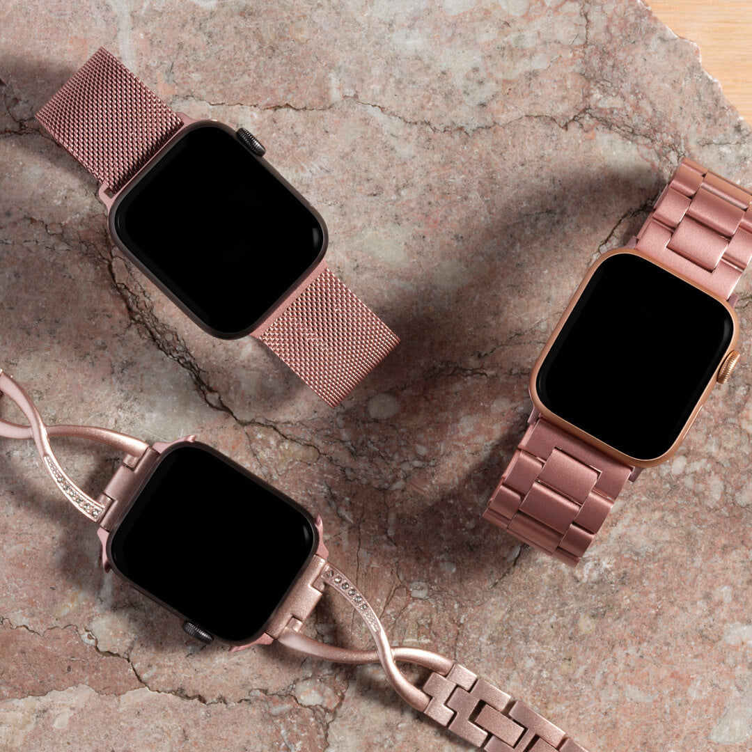 Pásek na Apple Watch Milanese Loop – růžové zlato