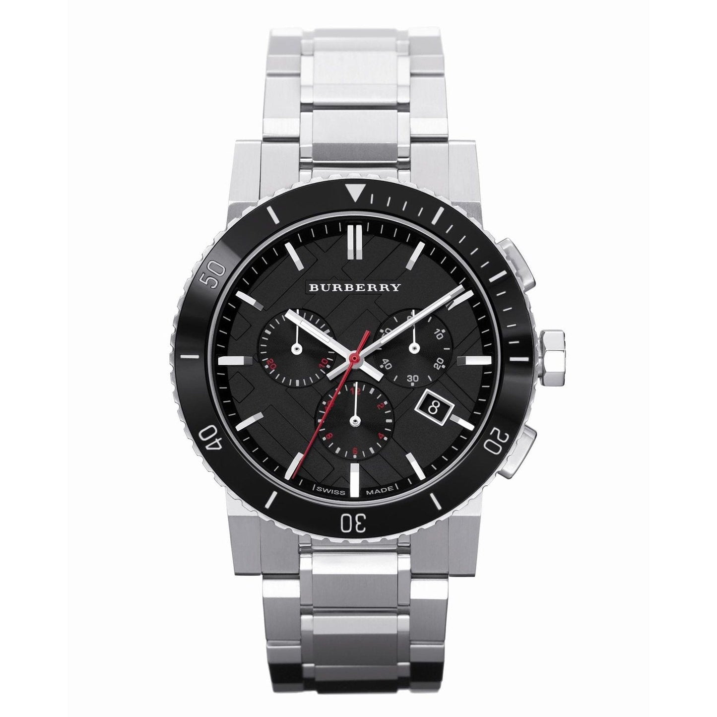 Orologio da uomo Burberry con cronografo argento da 42 mm