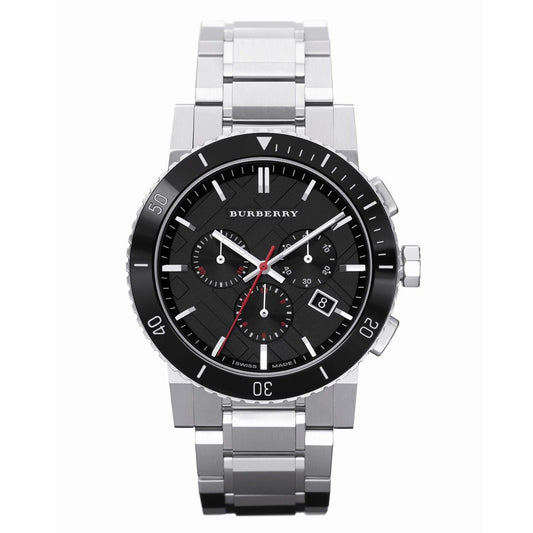 バーバリー メンズ シルバー クロノグラフ 42mm 腕時計