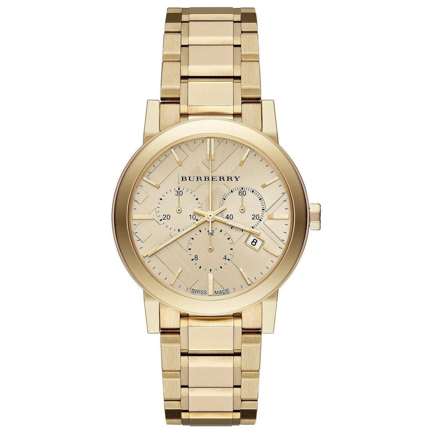 Zegarek Burberry w złotym kolorze z chronografem i kopertą 38 mm