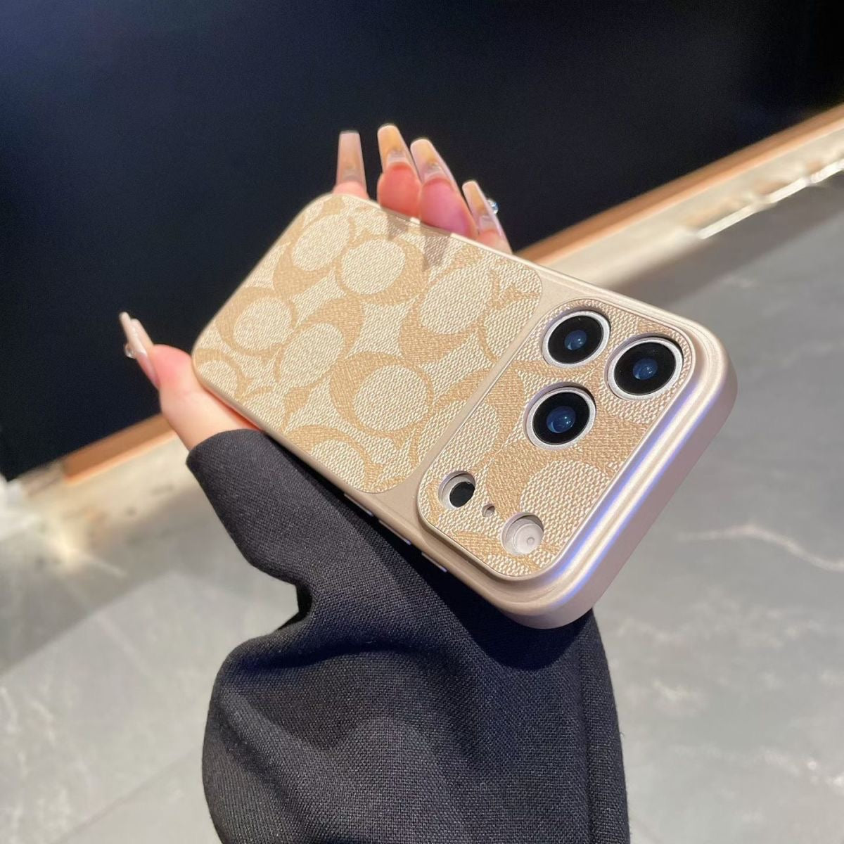 Premium skinnmønster telefonveske