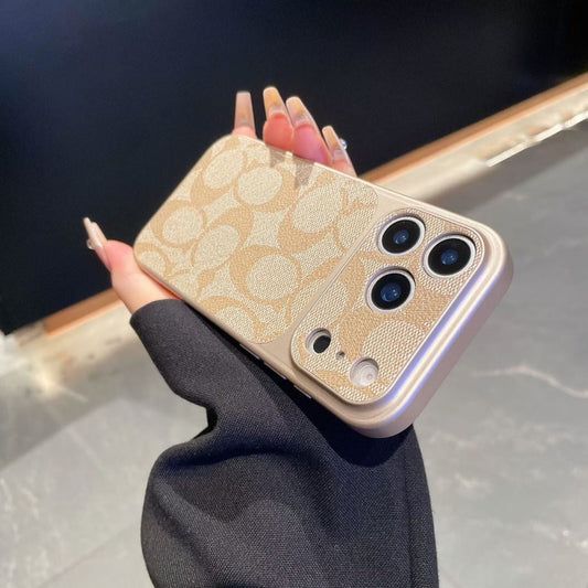 Custodia per telefono con motivo in pelle premium