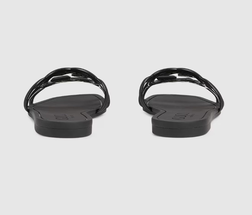 Minimal Luxe Double G Logo Slides – Elegante flate hverdagssandaler