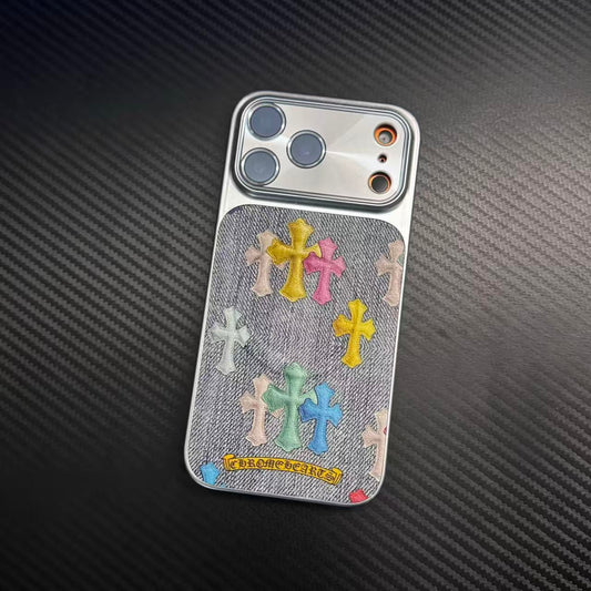 Colorful Cross Denim Phone Case