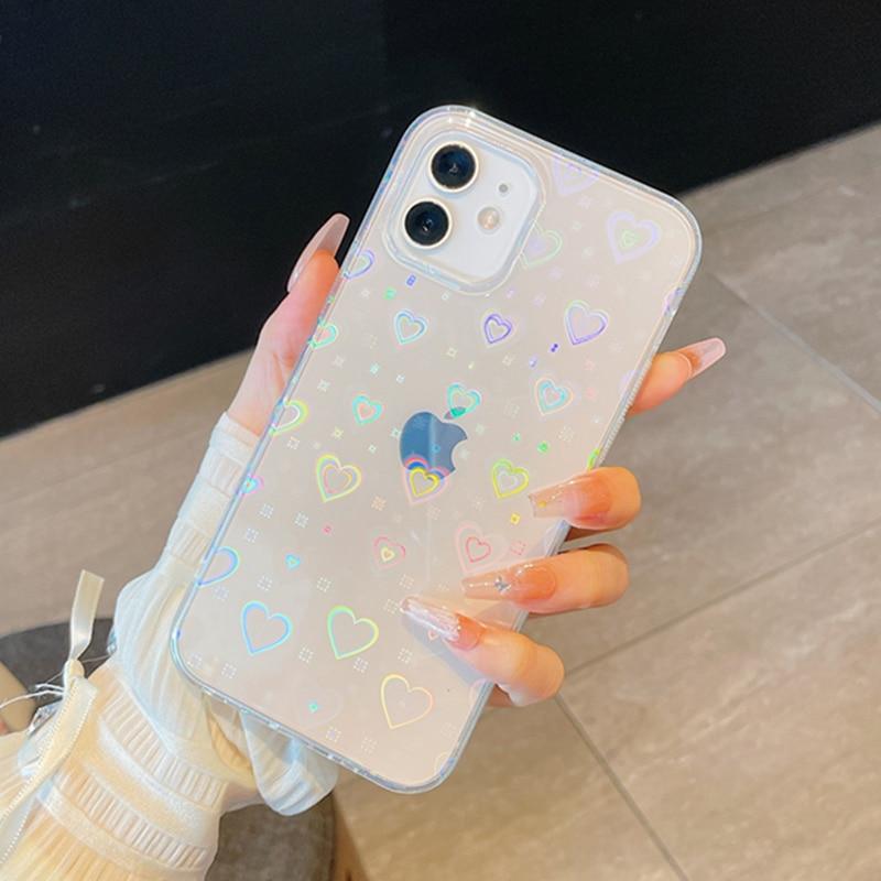 Holografisch hart iPhone-hoesje