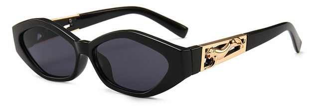 SHAUNA Diamond Sharp Mote Metal Jumping Cheetah Dekorasjon Mote Kvinner Små Cat Eye Solbriller