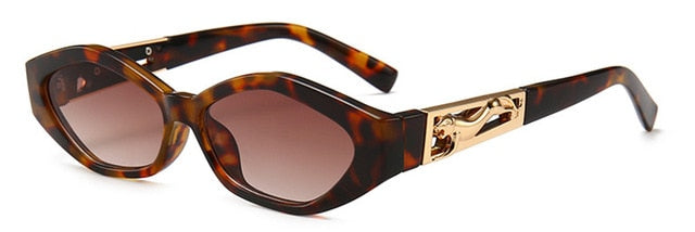 SHAUNA Diamond Sharp Mote Metal Jumping Cheetah Dekorasjon Mote Kvinner Små Cat Eye Solbriller
