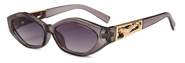 SHAUNA Diamond Sharp Mote Metal Jumping Cheetah Dekorasjon Mote Kvinner Små Cat Eye Solbriller