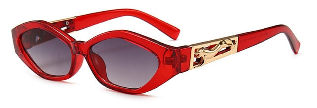 SHAUNA Diamond Sharp Mote Metal Jumping Cheetah Dekorasjon Mote Kvinner Små Cat Eye Solbriller