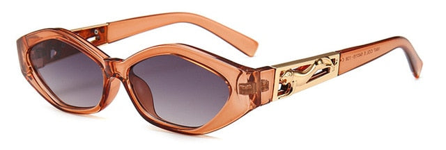SHAUNA Diamond Sharp Mote Metal Jumping Cheetah Dekorasjon Mote Kvinner Små Cat Eye Solbriller